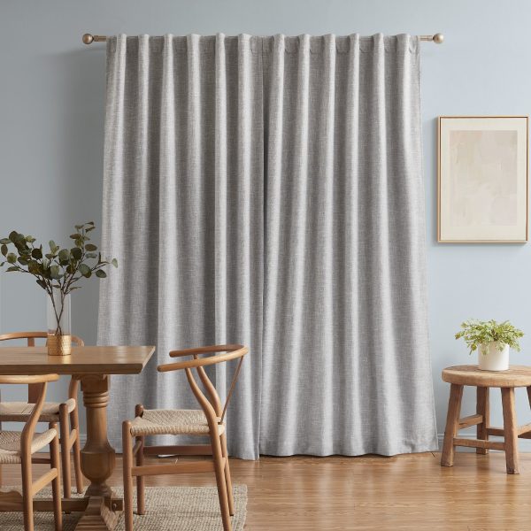 Flynn Blockout Single Concealed Tab Curtain in SILVER by Zaab For Sale