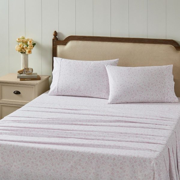 Campion Pink Sheet Set by Laura Ashley For Sale