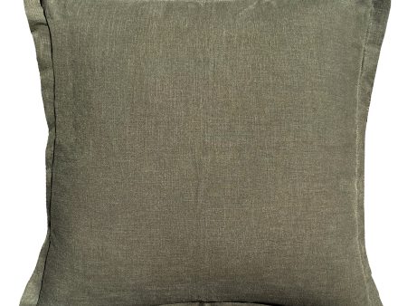 Stockhom Olive Square Filled Cushion 50 x 50cm by Zaab Online now