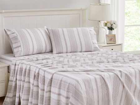 Heacham Stripe Truffle Sheet Set by Laura Ashley Sale