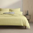 Bayley Stripe Washed Percale Quilt Cover Set LEMON by Sheridan Cheap