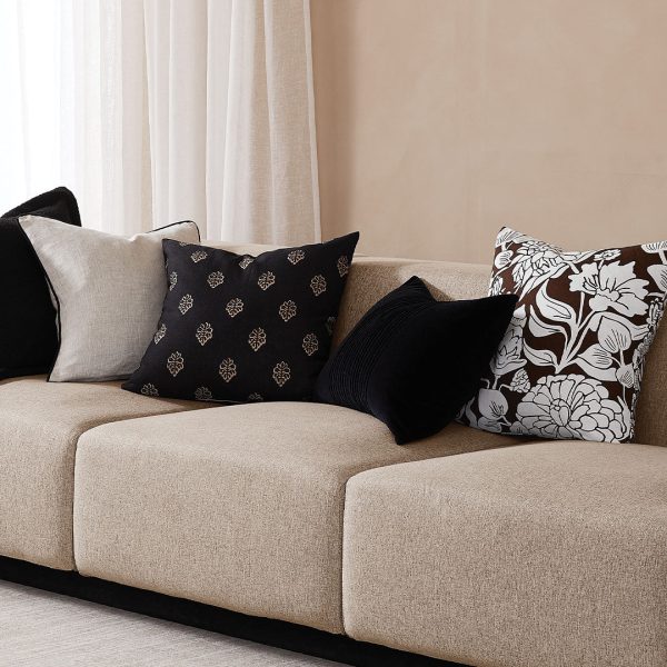 Calder Black Oblong Cushion 40 x 60cm by Zaab Sale