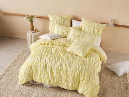 Layla Lemon Quilt Cover Set by Linen House Supply