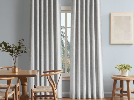 Flynn Blockout Single Concealed Tab Curtain in SILVER by Zaab For Sale