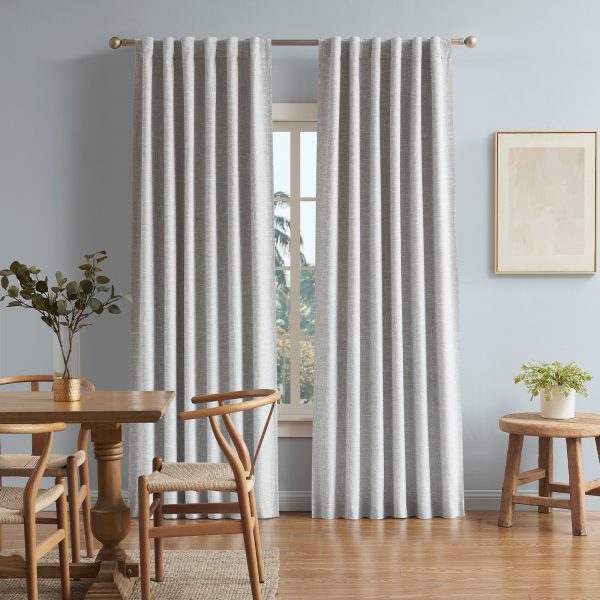 Flynn Blockout Single Concealed Tab Curtain in SILVER by Zaab For Sale