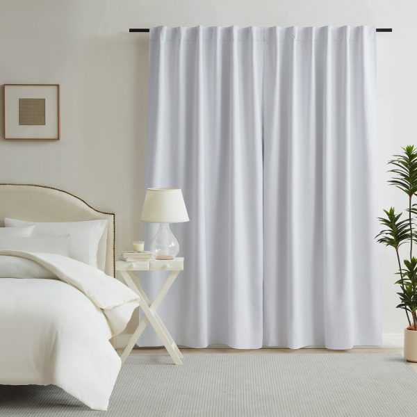 Orson Concealed Tab Blockout Curtain in WHITE by Zaab Supply