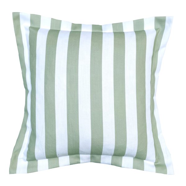 Noosa Stripe SAGE Outdoor Cushion 50 x 50cm by Zaab Online now