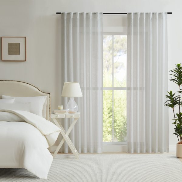 Orson Concealed Tab Sheer Curtain in WHITE by Zaab Hot on Sale