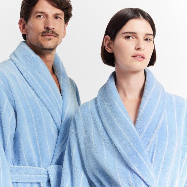 AVEN Australian Cotton Bath Robe SKYLIGHT STRIPE by Sheridan Hot on Sale