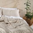 Nimes Natural Linen Quilted Coverlet by Linen House Fashion