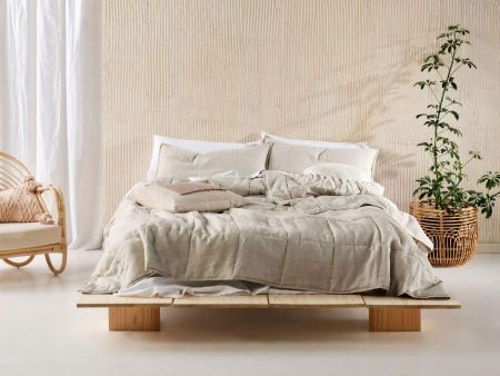 Nimes Natural Linen Quilted Coverlet by Linen House Fashion