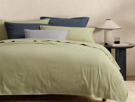 Bayley SOFT FERN Washed Percale Quilt Cover Set by Sheridan Supply