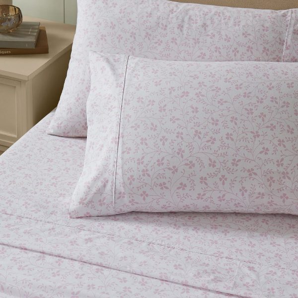 Campion Pink Sheet Set by Laura Ashley For Sale