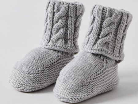 Cable Knit Grey Booties by Jiggle & Giggle For Cheap