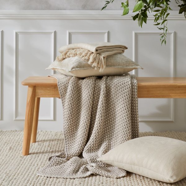 Baxter Throw Taupe  Cream by Pilbeam Fashion