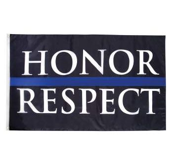 Honor & Respect Thin Blue Line Flag Size 3 x 5 Inch For Cheap