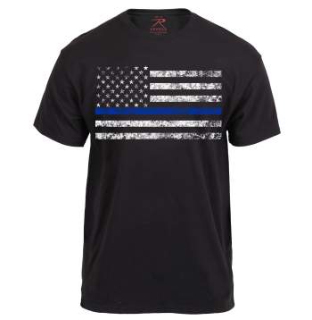 Thin Blue Line T-Shirt Half Sleeves 100% Cotton For Sale