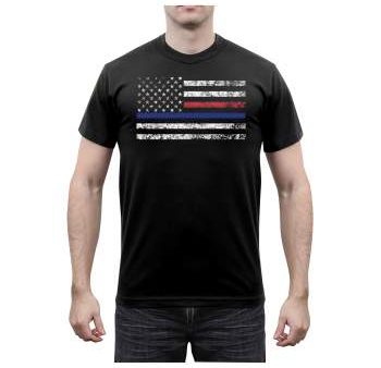 Thin Blue Line & Red Line T-shirt Online now