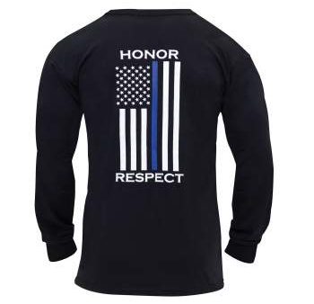 Thin Blue Line Honor and Respect Long Sleeve T-Shirt Online Hot Sale